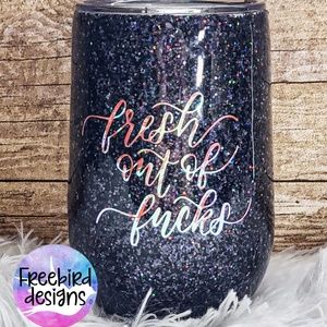 Black Glitter Tumbler With Lid